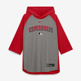 Cincinnati Reds Nike Authentic Collection Flux Dri-FIT Raglan 3/4-Sleeve Hooded T-Shirt Online