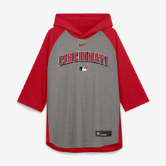 Cincinnati Reds Nike Authentic Collection Flux Dri-FIT Raglan 3/4-Sleeve Hooded T-Shirt Online