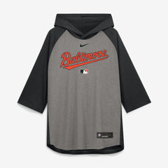 Baltimore Orioles Nike Authentic Collection Flux Dri-FIT Raglan 3/4-Sleeve Hooded T-Shirt Lifestyle