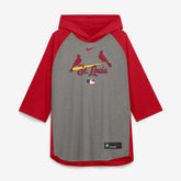 St. Louis Cardinals Nike Authentic Collection Flux Dri-FIT Raglan 3/4-Sleeve Hooded T-Shirt On Sale