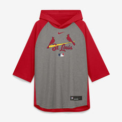 St. Louis Cardinals Nike Authentic Collection Flux Dri-FIT Raglan 3/4-Sleeve Hooded T-Shirt On Sale