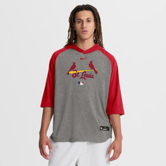 St. Louis Cardinals Nike Authentic Collection Flux Dri-FIT Raglan 3/4-Sleeve Hooded T-Shirt On Sale