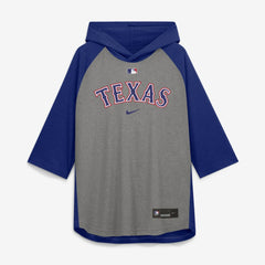 Texas Rangers Nike Authentic Collection Flux Dri-FIT Raglan 3/4-Sleeve Hooded T-Shirt for sale