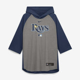 Tampa Bay Rays Nike Authentic Collection Flux Dri-FIT Raglan 3/4-Sleeve Hooded T-Shirt Clearance