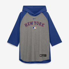 New York Mets Nike Authentic Collection Flux Dri-FIT Raglan 3/4-Sleeve Hooded T-Shirt for sale