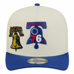 New Era - Philadelphia 76ers Illustrated Mascot 2-Toned Pre-Curved A-Frame 9FIFTY Adjustable Hat - Cream