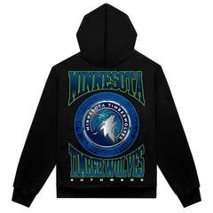 NBA - Minnesota Timberwolves Authmade Vintage Metal Premium Heavyweight Pullover Hoodie - Black