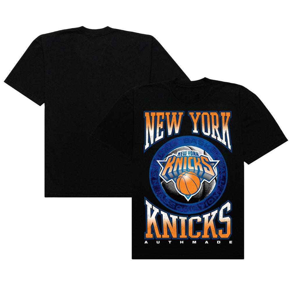 NBA - New York Knicks Authmade Vintage Metal Premium Heavyweight T-Shirt - Black