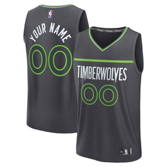 Fanatics - Minnesota Timberwolves Fastbreak Custom Jersey - Statement Edition - Anthracite