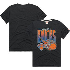 NBA - New York Knicks Homage On Fire Tri-Blend T-Shirt - Charcoal