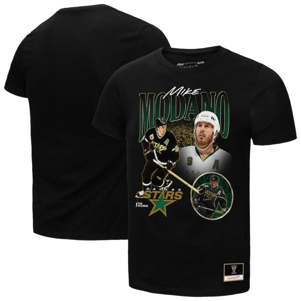 Mike Modano Dallas Stars - Mitchell & Ness Player Collage Name & Number T-Shirt Black