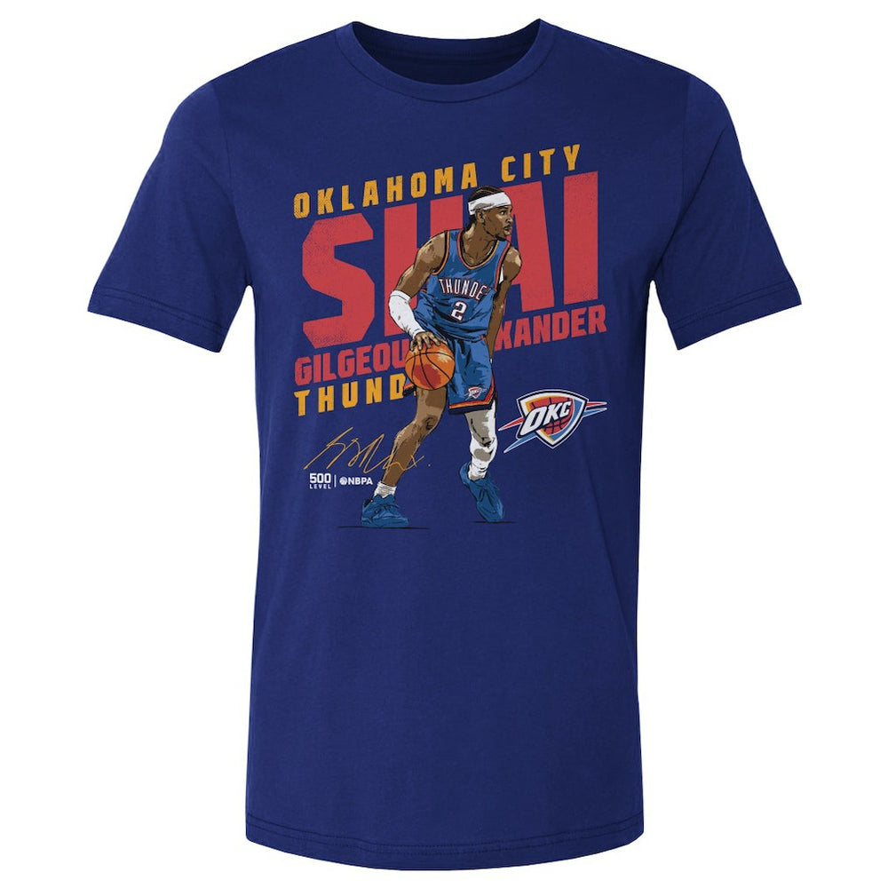 NBA - Shai Gilgeous-Alexander Oklahoma City Thunder 500 Level Slant T-Shirt - Blue