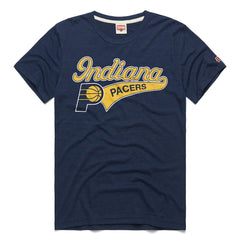 NBA - Indiana Pacers Homage Unisex Script Tri-Blend T-Shirt - Navy