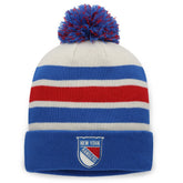 New York Rangers Fanatics 2026 NHL Winter Classic Cuffed Pom Knit Hat Cream/Blue