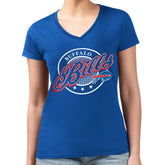 Buffalo Bills G-III 4Her by Carl Banks Women's Super-Slim Fit Lightweight Pinstripe Circle V-Neck T-Shirt Royal - NFL
