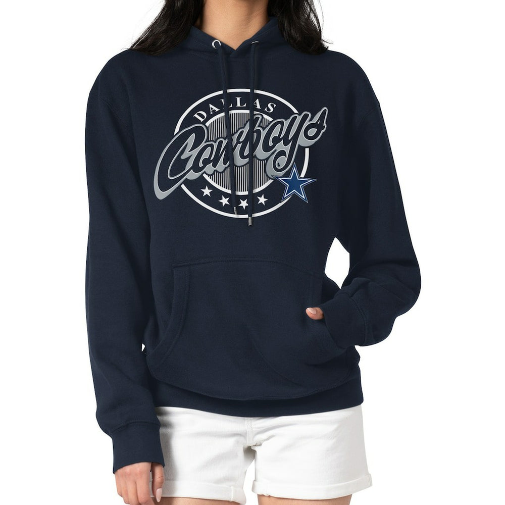 Dallas Cowboys G-III 4Her by Carl Banks Women's Pinstripe Circle Fleece Pullover Hoodie Navy - NFL