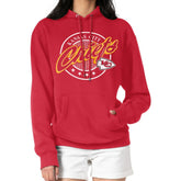 Kansas City Chiefs G-III 4Her by Carl Banks Women's Pinstripe Circle Fleece Pullover Hoodie Red - NFL