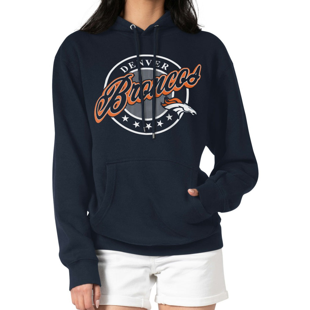 Denver Broncos G-III 4Her by Carl Banks Women's Pinstripe Circle Fleece Pullover Hoodie Navy - NFL