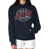 New England Patriots G-III 4Her by Carl Banks Women's Pinstripe Circle Fleece Pullover Hoodie Navy - NFL