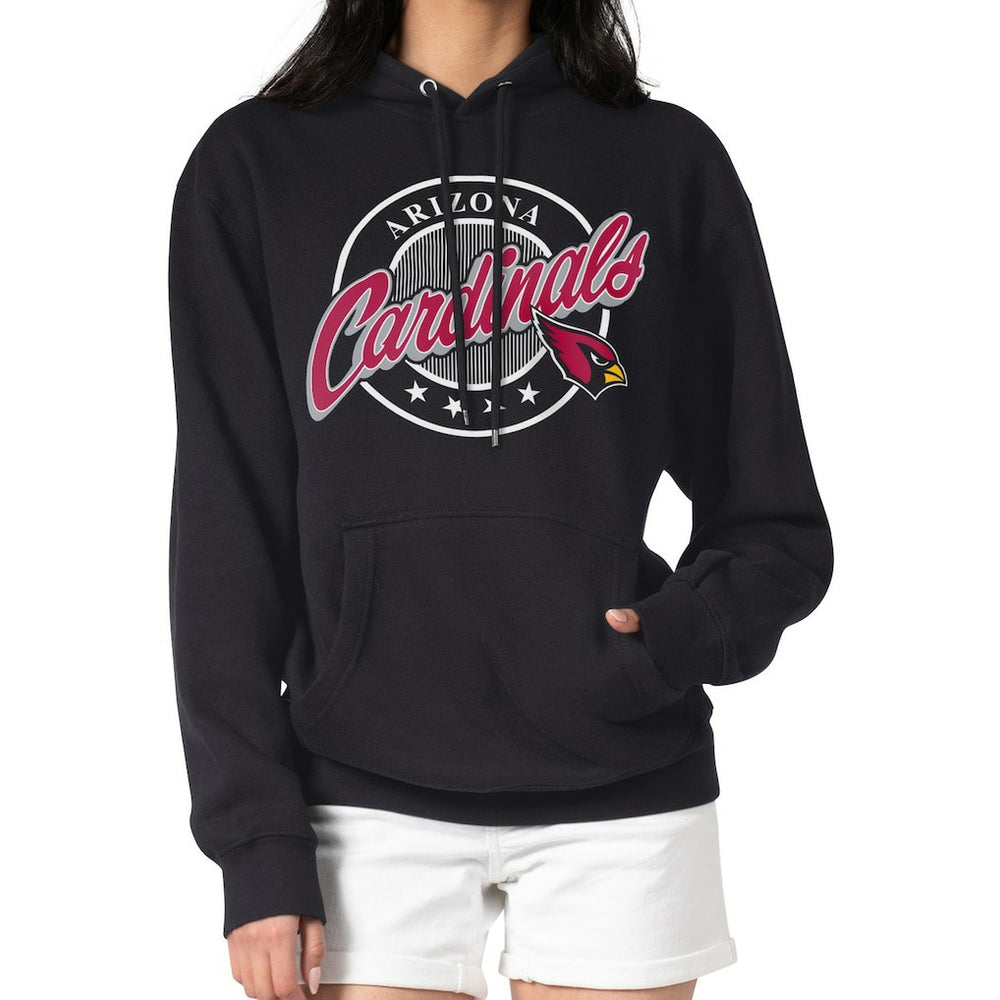 Arizona Cardinals G-III 4Her by Carl Banks Women's Pinstripe Circle Fleece Pullover Hoodie Black - NFL