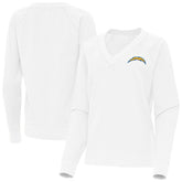 Los Angeles Chargers Antigua Women's Varsity Tri-Blend V-Neck Long Sleeve T-Shirt White - NFL