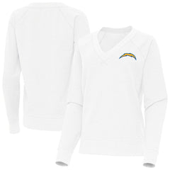 Los Angeles Chargers Antigua Women's Varsity Tri-Blend V-Neck Long Sleeve T-Shirt White - NFL
