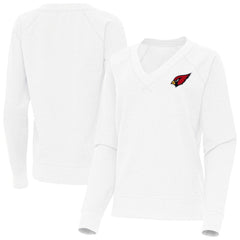 Arizona Cardinals Antigua Women's Varsity Tri-Blend V-Neck Long Sleeve T-Shirt White - NFL