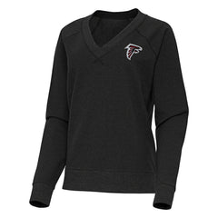 Atlanta Falcons Antigua Women's Varsity Tri-Blend V-Neck Long Sleeve T-Shirt Heather Black - NFL