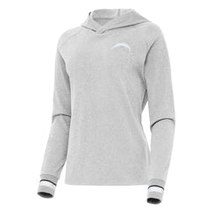 Los Angeles Chargers Antigua Women's Trek Raglan Pullover Hoodie Heather Gray - NFL