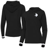 Minnesota Vikings Antigua Women's Trek Raglan Pullover Hoodie Black - NFL
