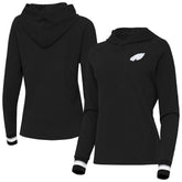 Philadelphia Eagles Antigua Women's Trek Raglan Pullover Hoodie Black - NFL