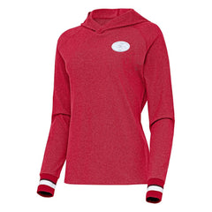 San Francisco 49ers Antigua Women's Trek Raglan Pullover Hoodie Scarlet - NFL