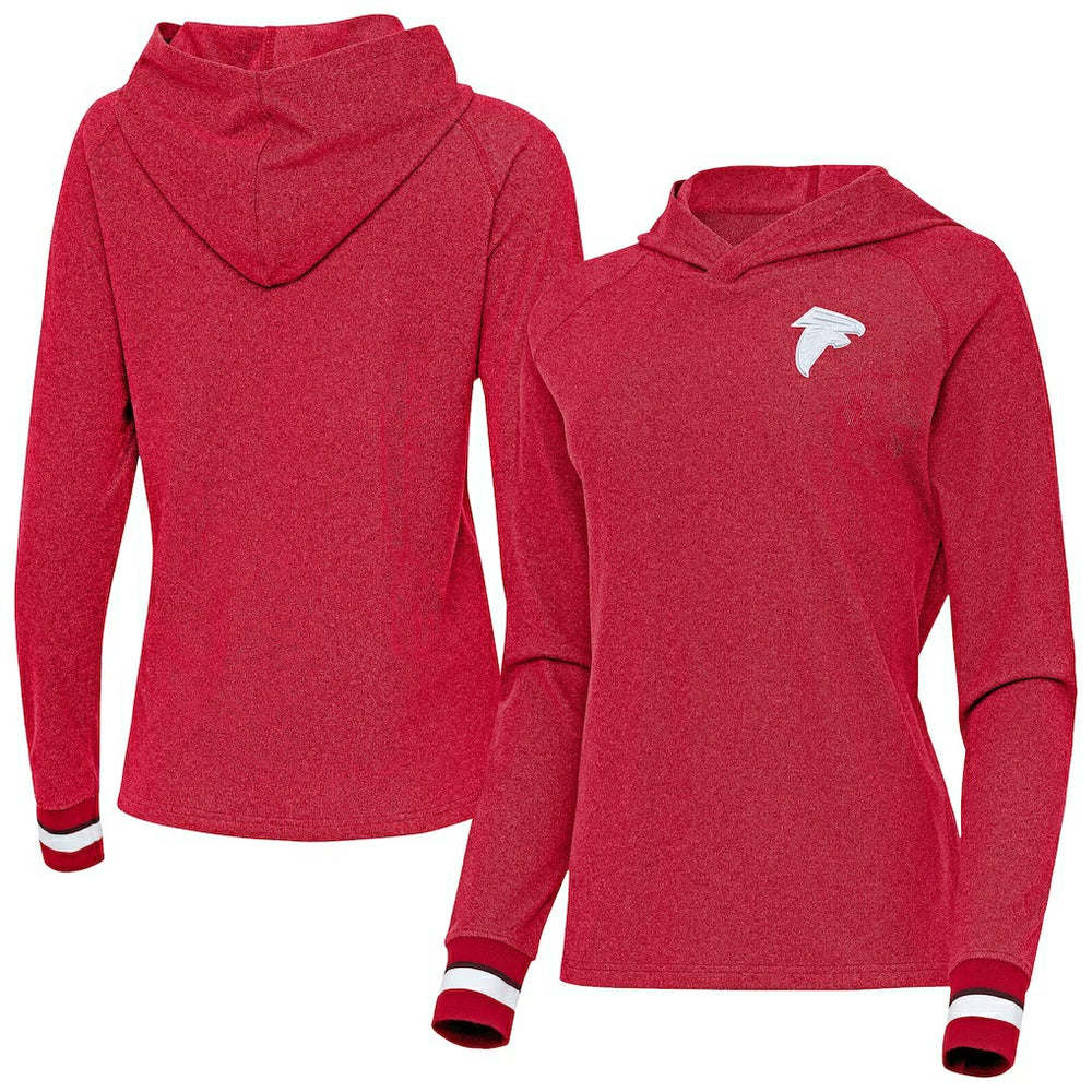 Atlanta Falcons Antigua Women's Trek Raglan Pullover Hoodie Red - NFL