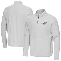 Miami Dolphins Antigua Step Up Quarter-Zip Pullover Gray - NFL