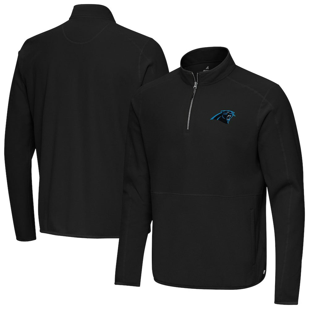 Carolina Panthers Antigua Step Up Quarter-Zip Pullover Black - NFL