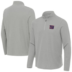 New York Giants Antigua Sync Tri-Blend Quarter-Zip Pullover Heather Gray - NFL