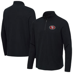 San Francisco 49ers Antigua Sync Tri-Blend Quarter-Zip Pullover Heather Black - NFL