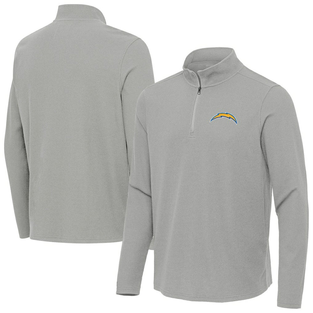 Los Angeles Chargers Antigua Sync Tri-Blend Quarter-Zip Pullover Heather Gray - NFL