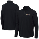 Baltimore Ravens Antigua Sync Tri-Blend Quarter-Zip Pullover Heather Black - NFL