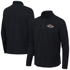 Baltimore Ravens Antigua Sync Tri-Blend Quarter-Zip Pullover Heather Black - NFL