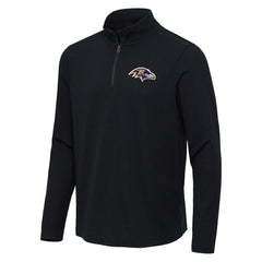 Baltimore Ravens Antigua Sync Tri-Blend Quarter-Zip Pullover Heather Black - NFL