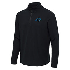 Carolina Panthers Antigua Sync Tri-Blend Quarter-Zip Pullover Heather Black - NFL