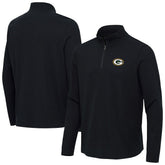Green Bay Packers Antigua Sync Tri-Blend Quarter-Zip Pullover Heather Black - NFL