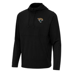 Jacksonville Jaguars Antigua Connected Quarter-Zip Pullover Hoodie Black - NFL