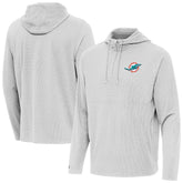 Miami Dolphins Antigua Connected Quarter-Zip Pullover Hoodie Gray - NFL