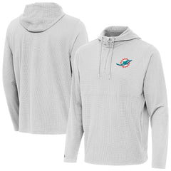 Miami Dolphins Antigua Connected Quarter-Zip Pullover Hoodie Gray - NFL