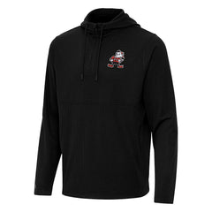 Cleveland Browns Antigua Throwback Connected Quarter-Zip Pullover Hoodie Black - NFL