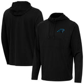 Carolina Panthers Antigua Connected Quarter-Zip Pullover Hoodie Black - NFL