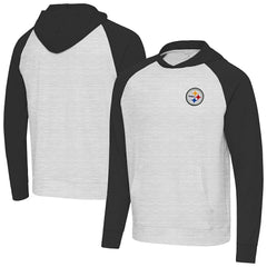 Pittsburgh Steelers Antigua Urgent Pullover Hoodie Black/Heather Gray - NFL