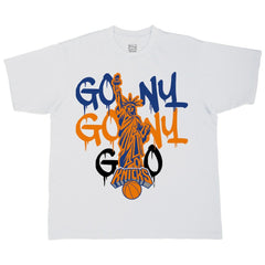 NBA - New York Knicks Stadium Essentials Unisex Oversized Go NY Go T-Shirt - White